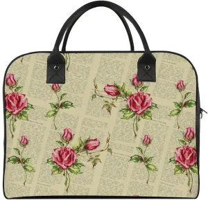 Adult High-capacity Nylon Eiffel Rose Trendy Handbag for Traveling 13" X 19" X 8"