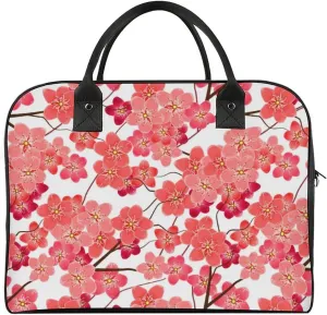Adult Large Capacity Nylon Blue Leaves Modern Handbag for Touring 13" X 19" X 8"