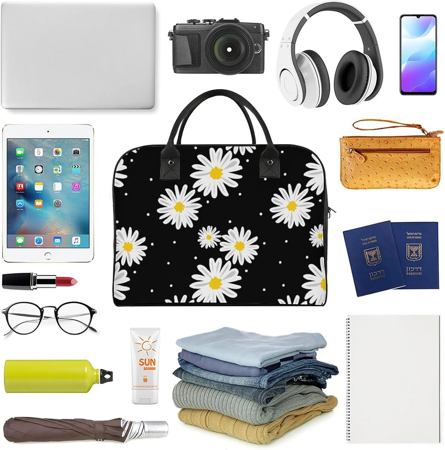 Adults Casual Nylon Colorful Butterfly Elegant Handbag for Travel 13" X 19" X 8"