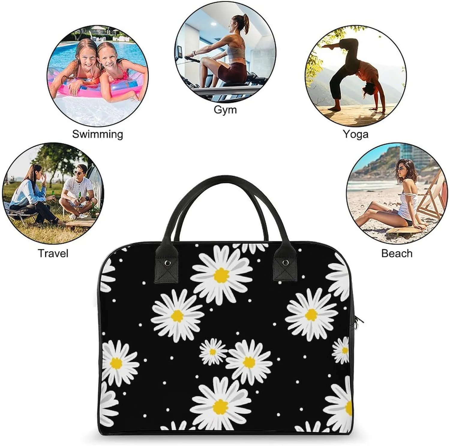 Adults Casual Nylon Colorful Butterfly Elegant Handbag for Travel 13" X 19" X 8"