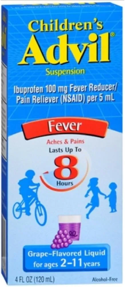 Advil Children's Suspension, Grape 4 oz (Pack of 4)