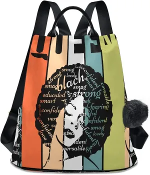ALAZA African Woman Backpack with Keychain for Woman Ladies