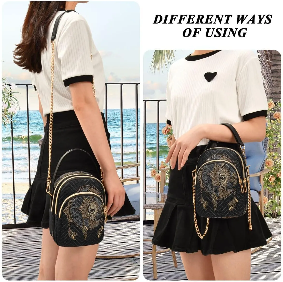 ALAZA Crossbody Bag Small Shoulder Handbags Leather Purse for Women