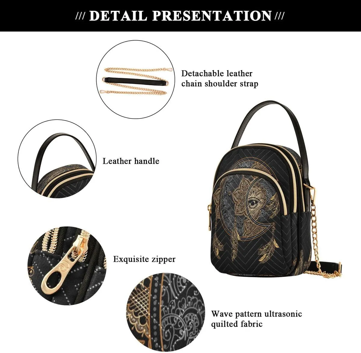 ALAZA Crossbody Bag Small Shoulder Handbags Leather Purse for Women