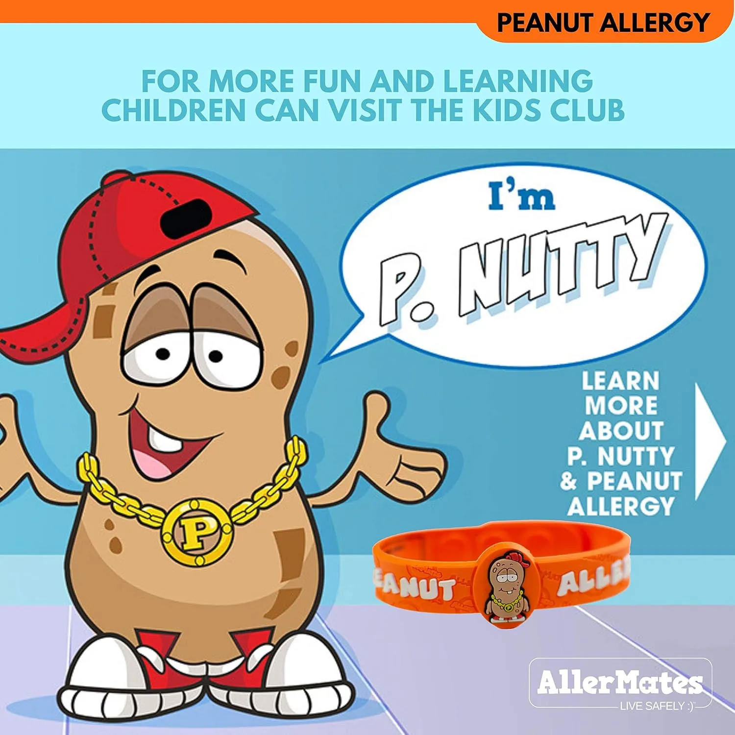 AllerMates Allergy Wristband - "P. Nutty" Peanut