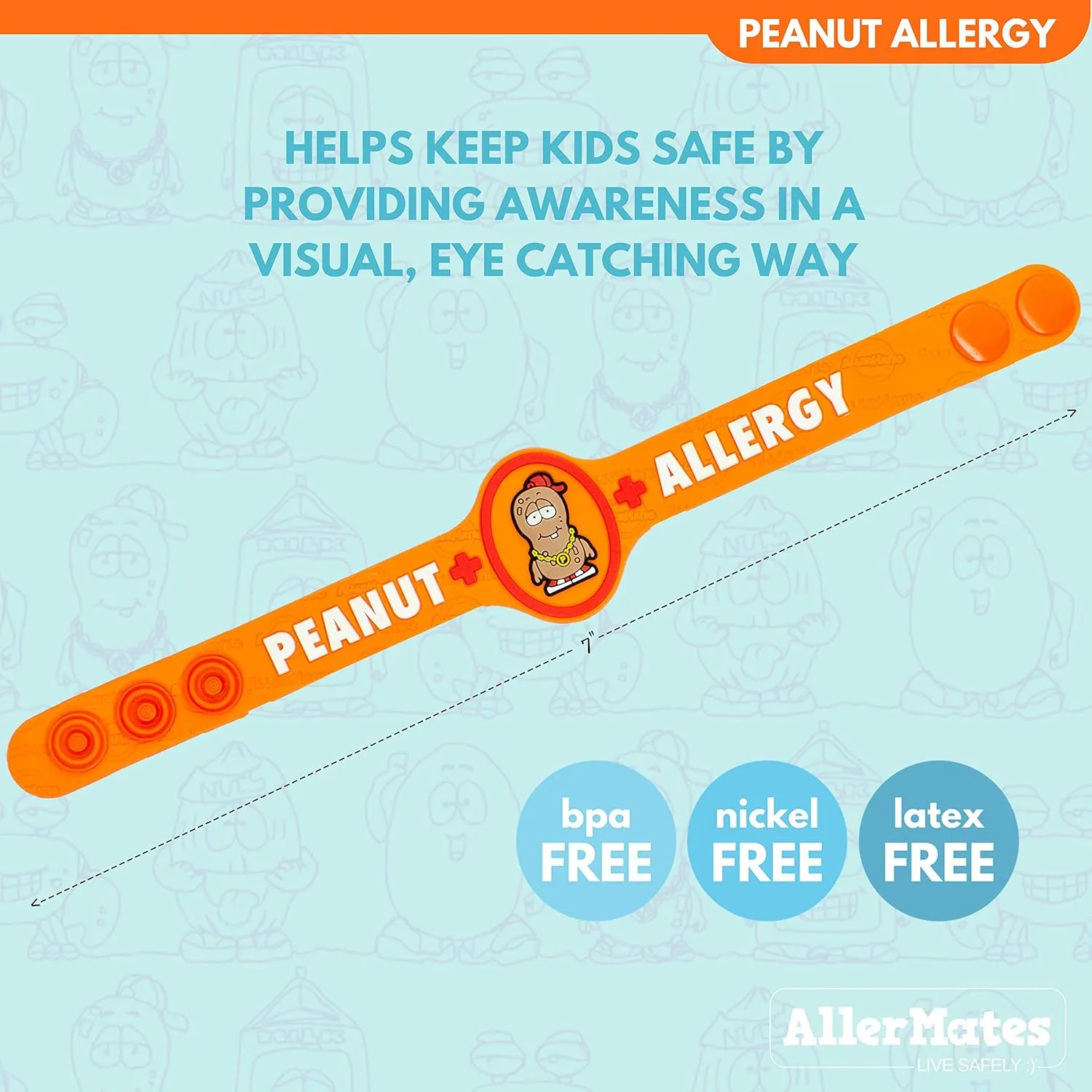 AllerMates Allergy Wristband - "P. Nutty" Peanut