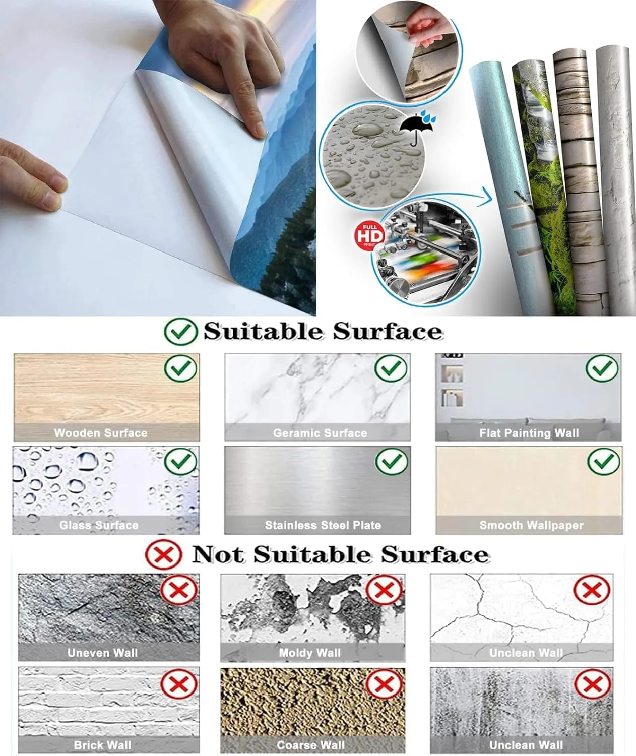 Alpine Grassland 3D Wall Murals, Natural Scenery Mural Art Peel and Stick Wallpaper Removable Wall Stickers for Living Room Bedroom Wall Decor,59"Wx40"H