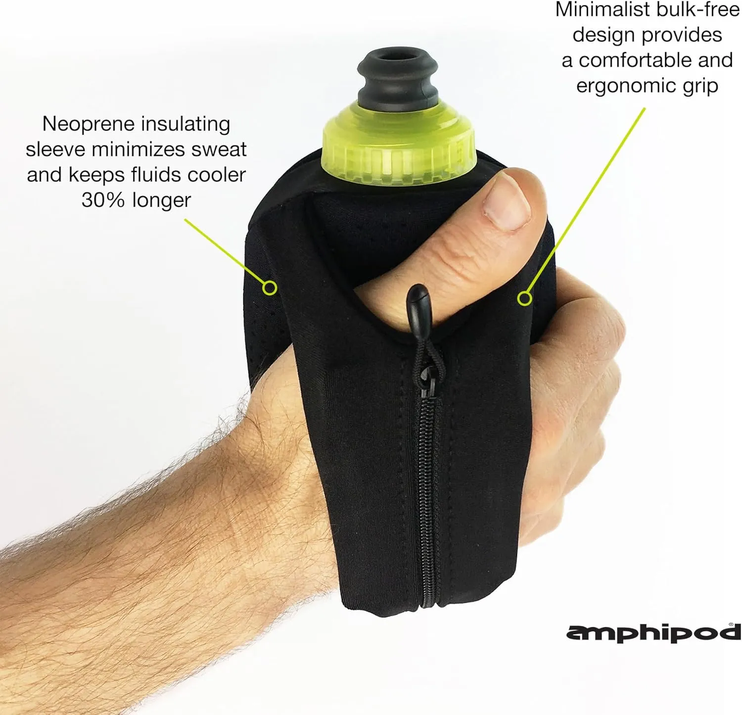 Amphipod Hydraform Handheld Bottle, Ergonomic Runners BPA-Free Hydration/Fuel Water Bottle for Endurance Runners, Hiking & Jogging - Wild Berry - 12 oz.
