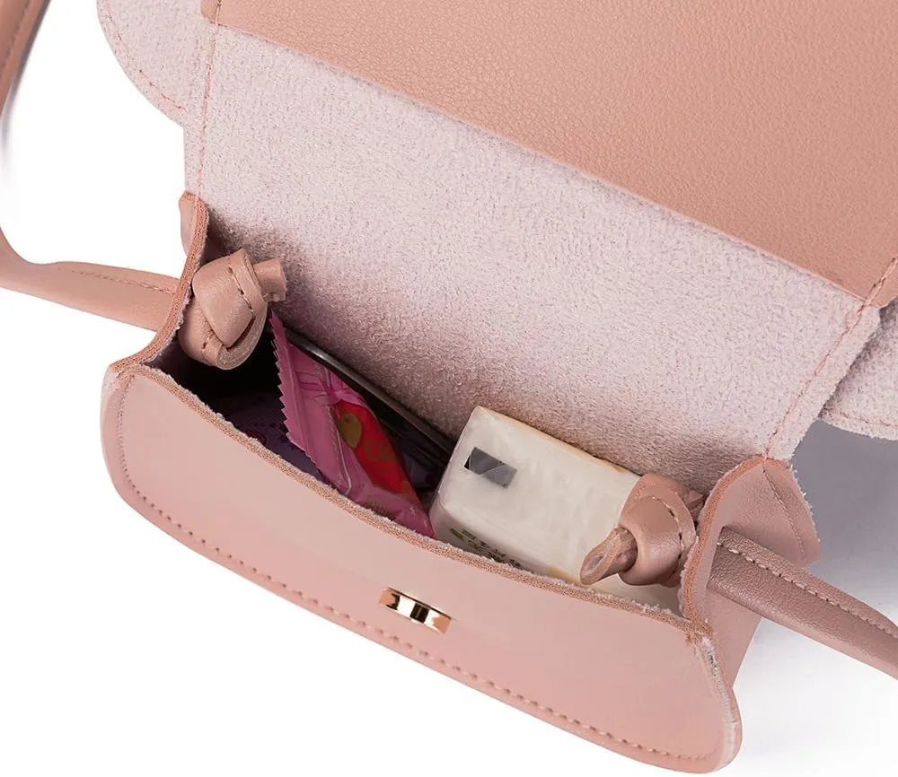 AMPOSSTO Cute Mouse Ears Crossbody Purse for Little Girls Large Bow Shoulder Bag Handbag Red Small