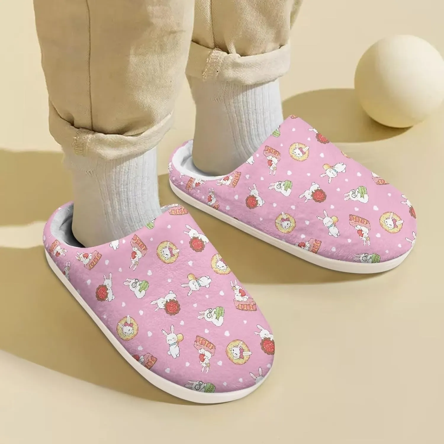 Animal Children's Plush Slippers For Girls Little Kids Comfy House Non-Slip Warm Flannel Fuzzy Slippers Cute Closed Toe Slippers Size9-14.5