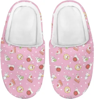 Animal Children's Plush Slippers For Girls Little Kids Comfy House Non-Slip Warm Flannel Fuzzy Slippers Cute Closed Toe Slippers Size9-14.5