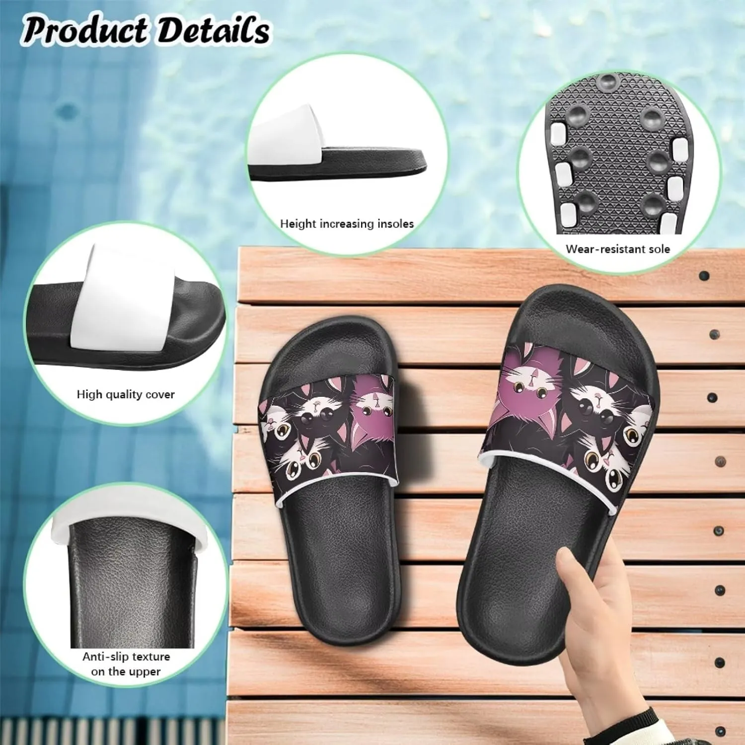 Animal Pattern Kids Sandals for Boys Girls House Slides Children's Cozy Pillow Slippers Non-Slip for Beach Days