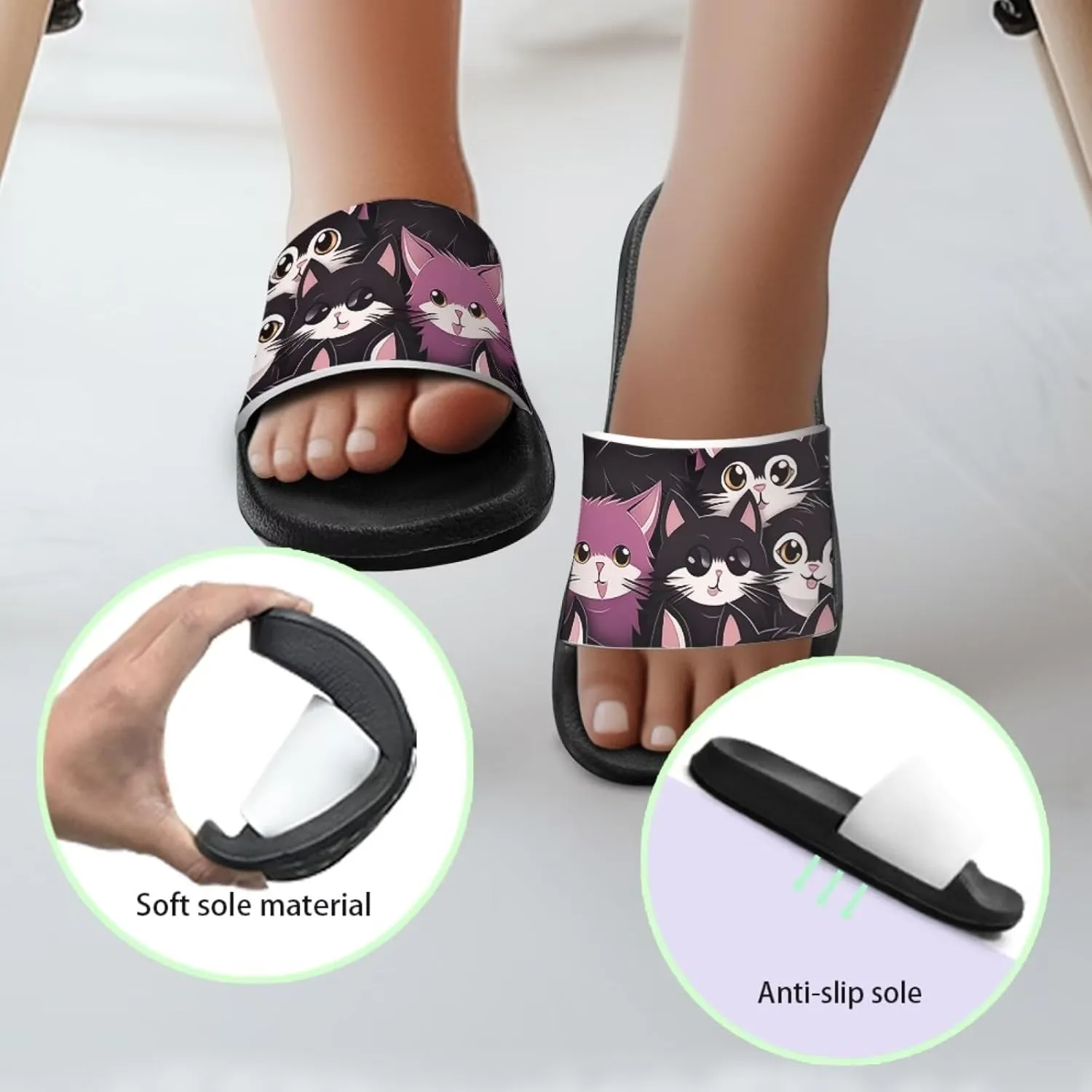 Animal Pattern Kids Sandals for Boys Girls House Slides Children's Cozy Pillow Slippers Non-Slip for Beach Days