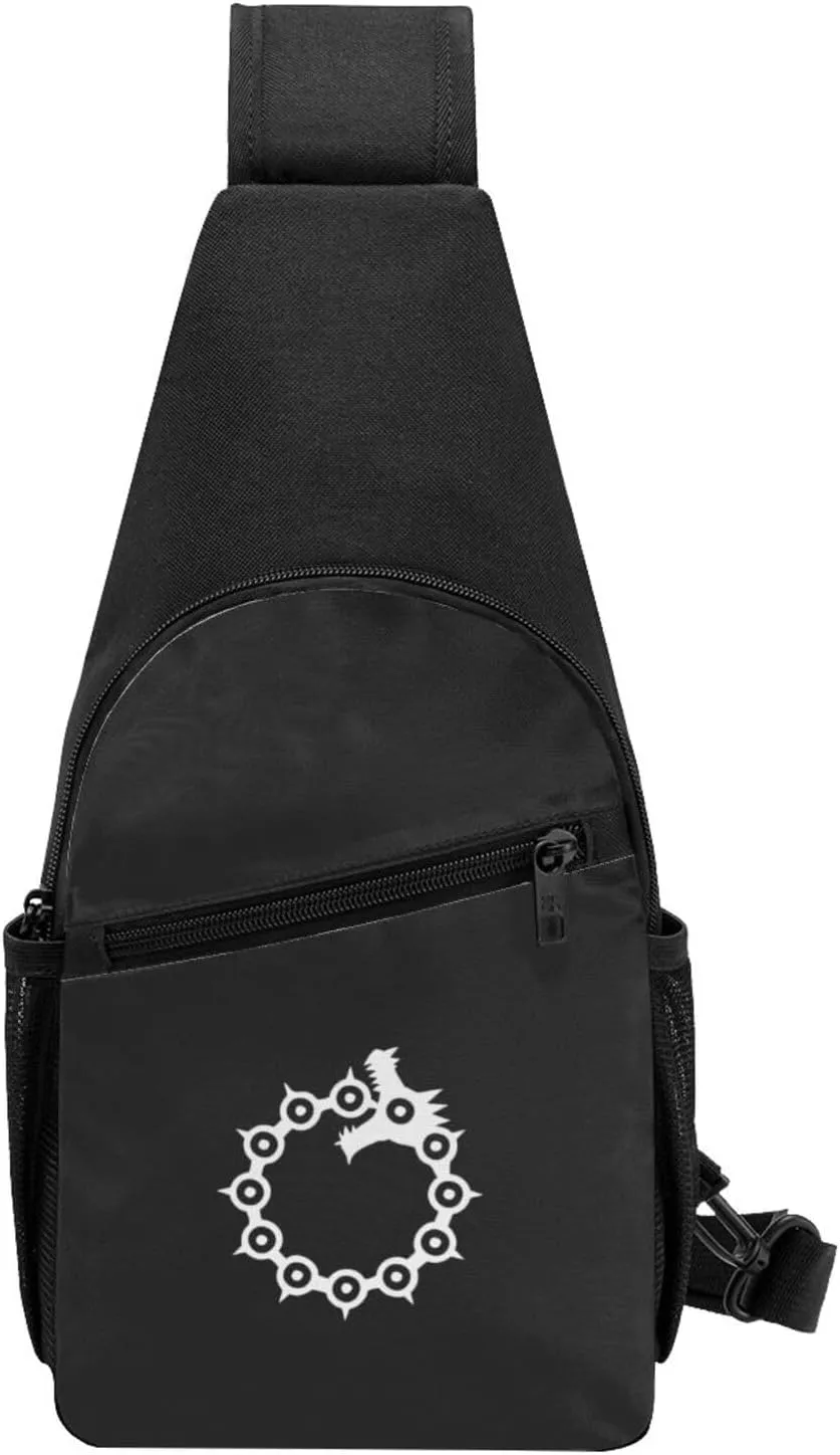 Anime Seven Deadly Sins Wrath Tattoo Unisex Chest Bag Lightweight Crossbody Shoulder Bag Travel Pocket