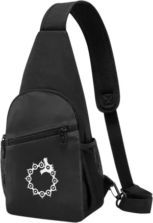Anime Seven Deadly Sins Wrath Tattoo Unisex Chest Bag Lightweight Crossbody Shoulder Bag Travel Pocket