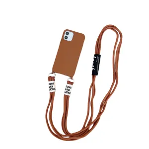 Anymob iPhone Case Brown Crossbody Necklace Lanyard Strap Rope Cord Soft Silicone Cover