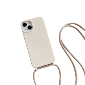 Anymob iPhone Case Dirty White Crossbody Necklace Strap Lanyard Cord Soft Silicone Cover
