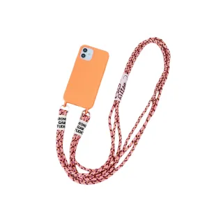 Anymob iPhone Case Orange Crossbody Necklace Lanyard Strap Rope Cord Soft Silicone Cover