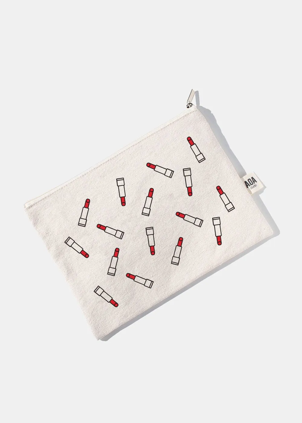 AOA Canvas Pouch - Red Lipstick