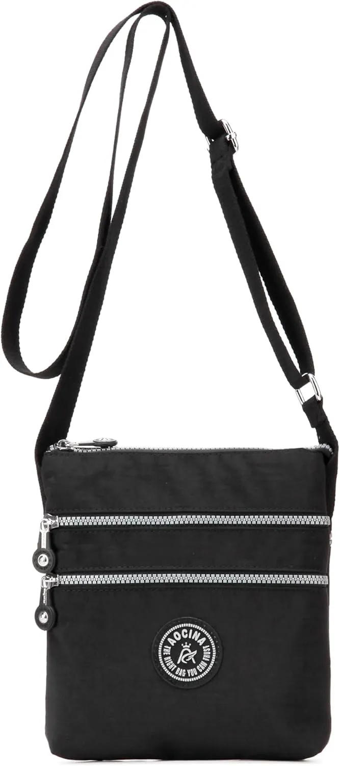 AOCINA Crossbody Purses for Women Lightweight Small Travel Bag Shoulder Purses and Handbags with Multi Zipper Pockets