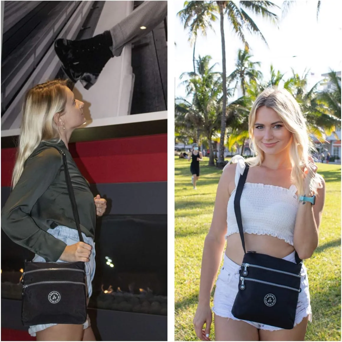 AOCINA Crossbody Purses for Women Lightweight Small Travel Bag Shoulder Purses and Handbags with Multi Zipper Pockets
