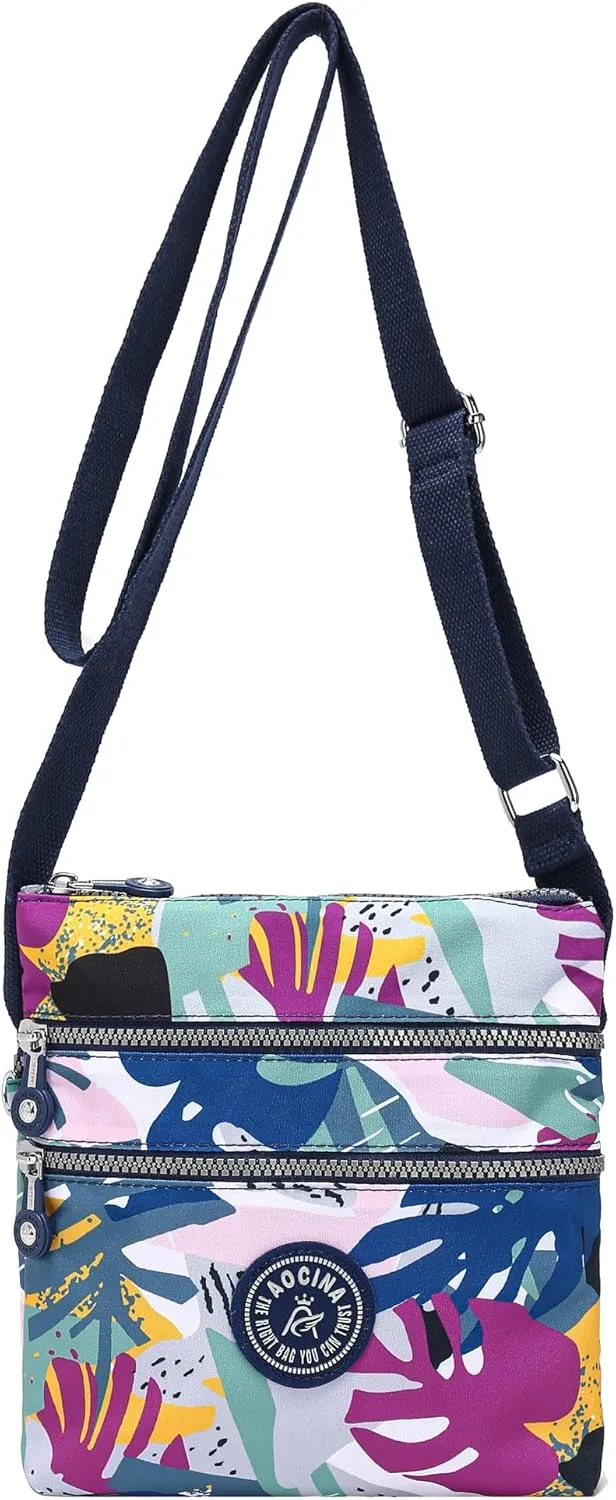 AOCINA Crossbody Purses for Women Lightweight Small Travel Bag Shoulder Purses and Handbags with Multi Zipper Pockets