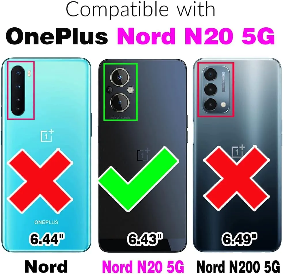 Asuwish Phone Case for OnePlus Nord N20 5G Zipper Wallet Cell Cover with Tempered Glass Screen Protector Crossbody Strap Flip Credit Card Holder One Plus N 20 G5 1 Plus 20N 1plus One  1  N205G Red