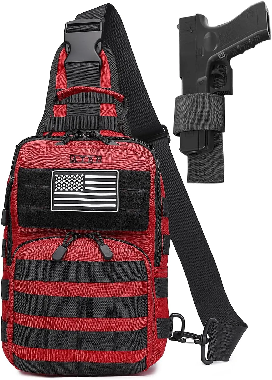 ATBP Tactical Sling Backpack With Holster Military Crossbody Bag for Men Single Shoulder Back Pack 10L