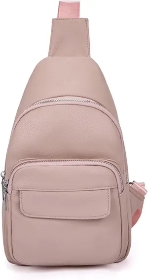 Atmneris Single Shoulder Bag for Women Men Simple Casual Leather Chest Bags Stylish Sports Travel Crossbody