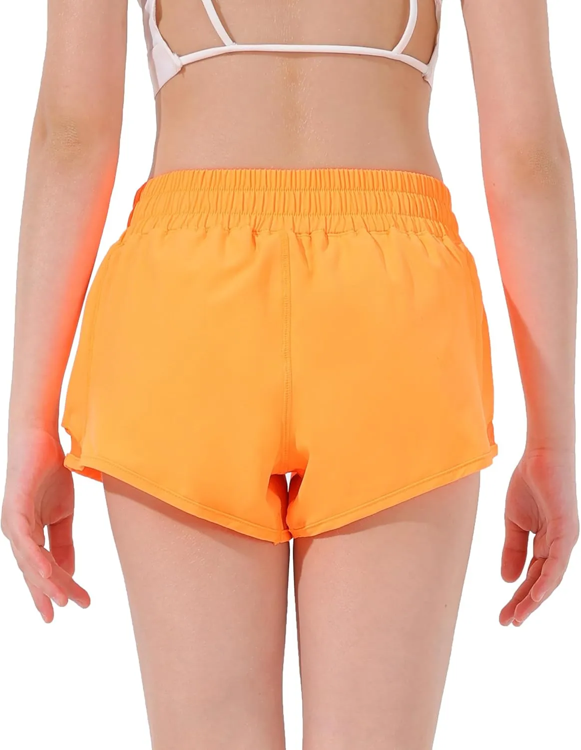 Aurefin Girls Athletic Shorts, Lightweight Running Shorts for Teen Girls Kids Sports Active Short with Zip Pocket and Elastic