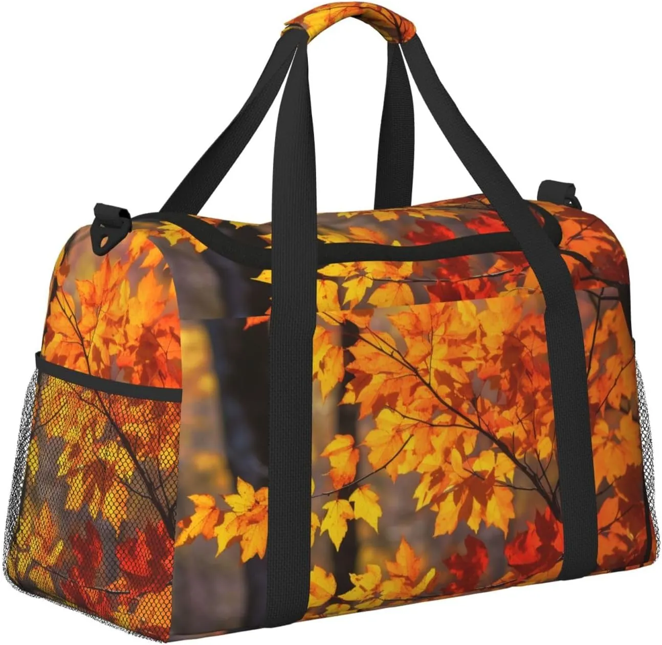 Autumn Leaves Big Capacity Sports Gym Bag Portable Travel Duffle Bag, Fall Tree Lightweight Weekender Workout Bag for Overnight, Unisex