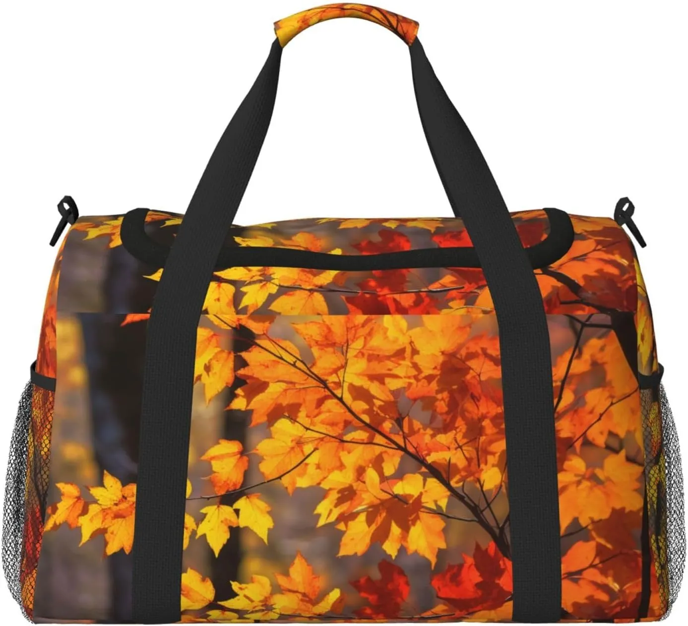 Autumn Leaves Big Capacity Sports Gym Bag Portable Travel Duffle Bag, Fall Tree Lightweight Weekender Workout Bag for Overnight, Unisex