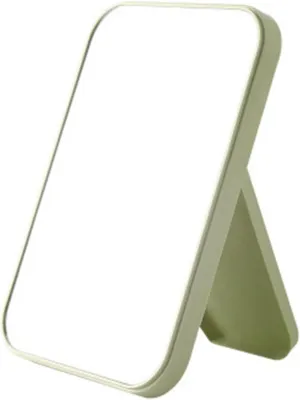 AVFORA 1pc Foldable Makeup Mirror Rectangular Vanity Cosmetic Mirror Square Single-Sided Mirror with Stand for Girl Women (Color : Green)