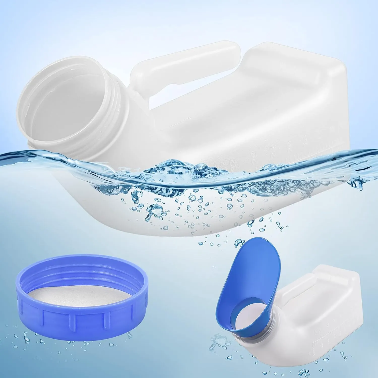 AWOKEN Unisex Urinal, Portable Toilet Urinal for Men and Women, Pee Bottle with a Sealed Lid and Funnel for Elderly Kids and Patients for Camping Outdoor Travel