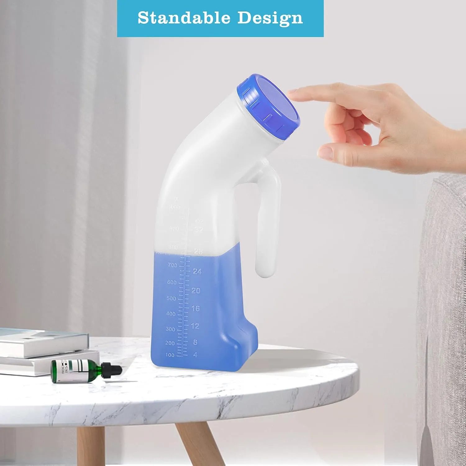 AWOKEN Unisex Urinal, Portable Toilet Urinal for Men and Women, Pee Bottle with a Sealed Lid and Funnel for Elderly Kids and Patients for Camping Outdoor Travel