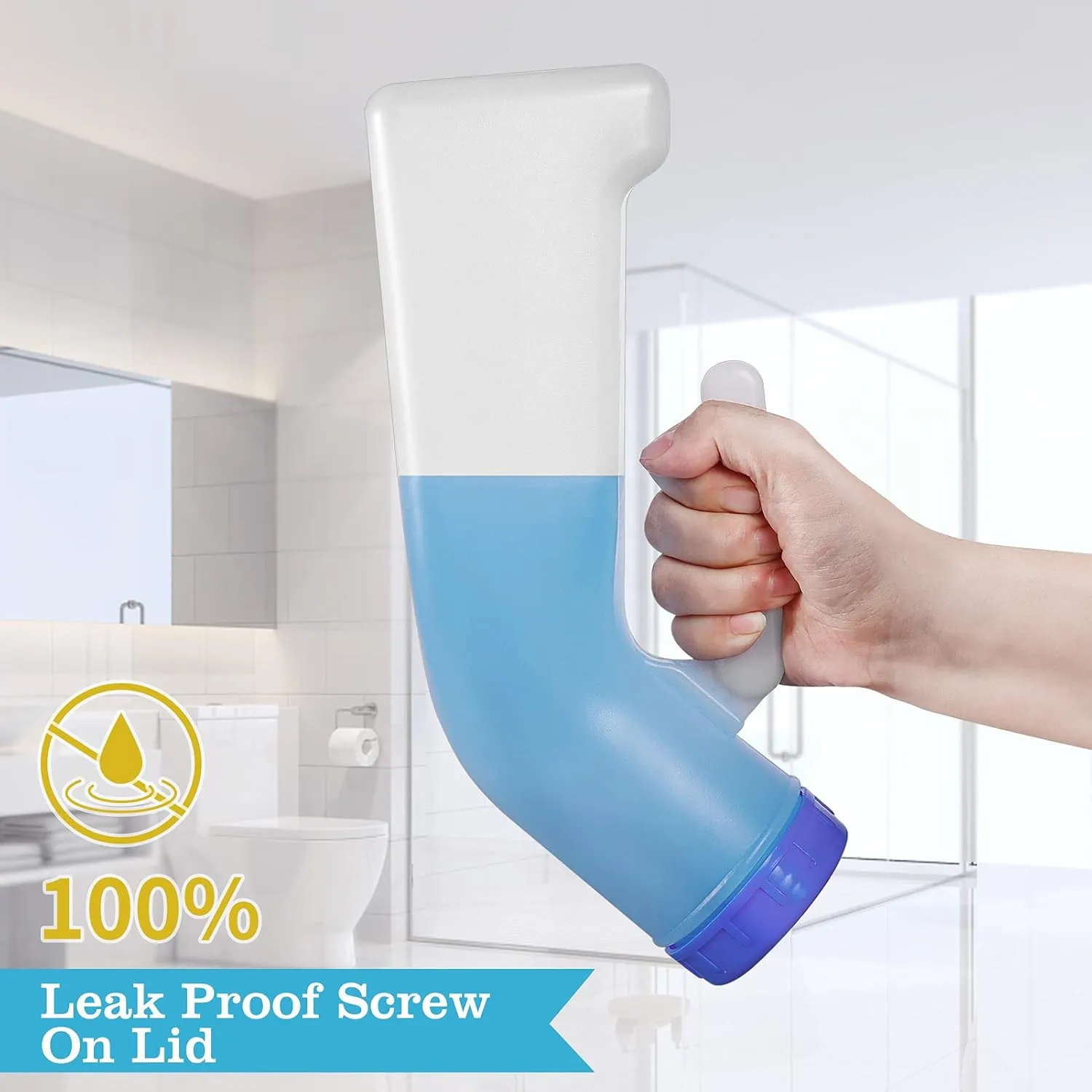 AWOKEN Unisex Urinal, Portable Toilet Urinal for Men and Women, Pee Bottle with a Sealed Lid and Funnel for Elderly Kids and Patients for Camping Outdoor Travel