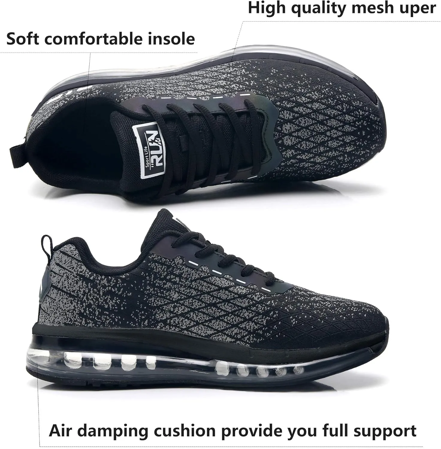 Azooken Mens Sports Footwear Tennis Breathable Jogging Lightweight Shoes