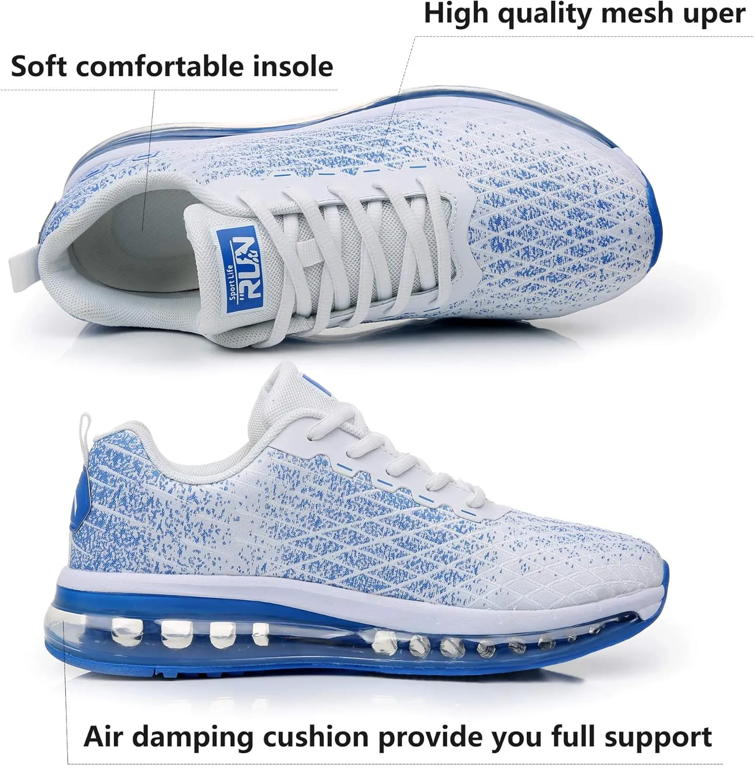 Azooken Mens Sports Footwear Tennis Breathable Jogging Lightweight Shoes