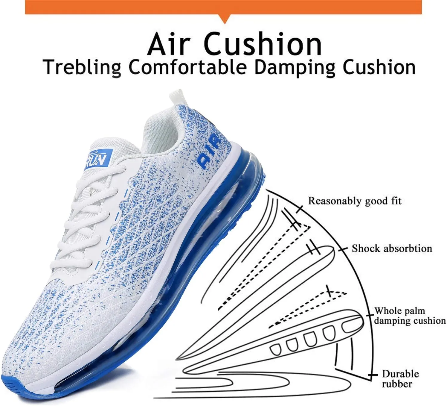 Azooken Mens Sports Footwear Tennis Breathable Jogging Lightweight Shoes