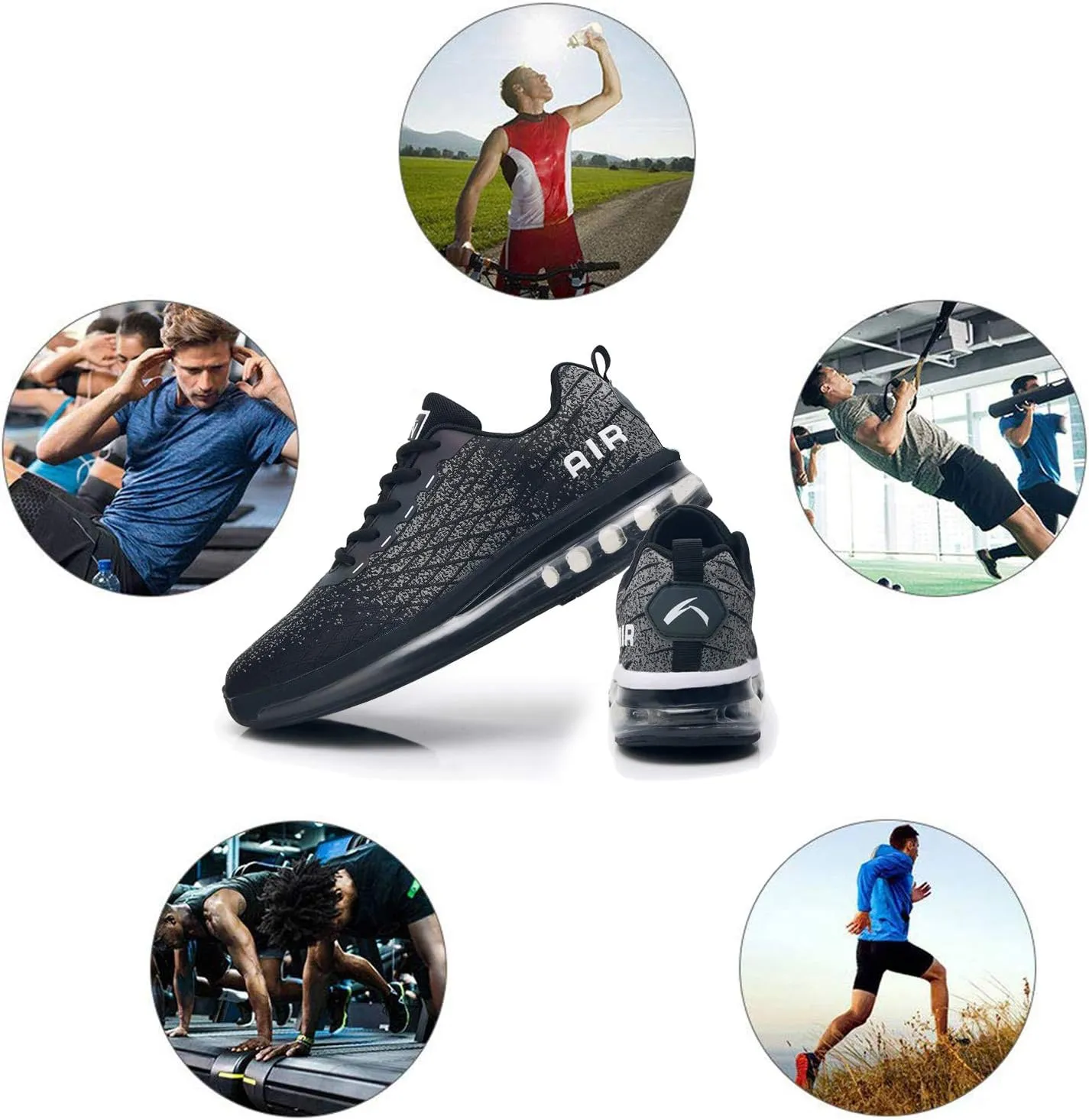 Azooken Mens Sports Footwear Tennis Breathable Jogging Lightweight Shoes