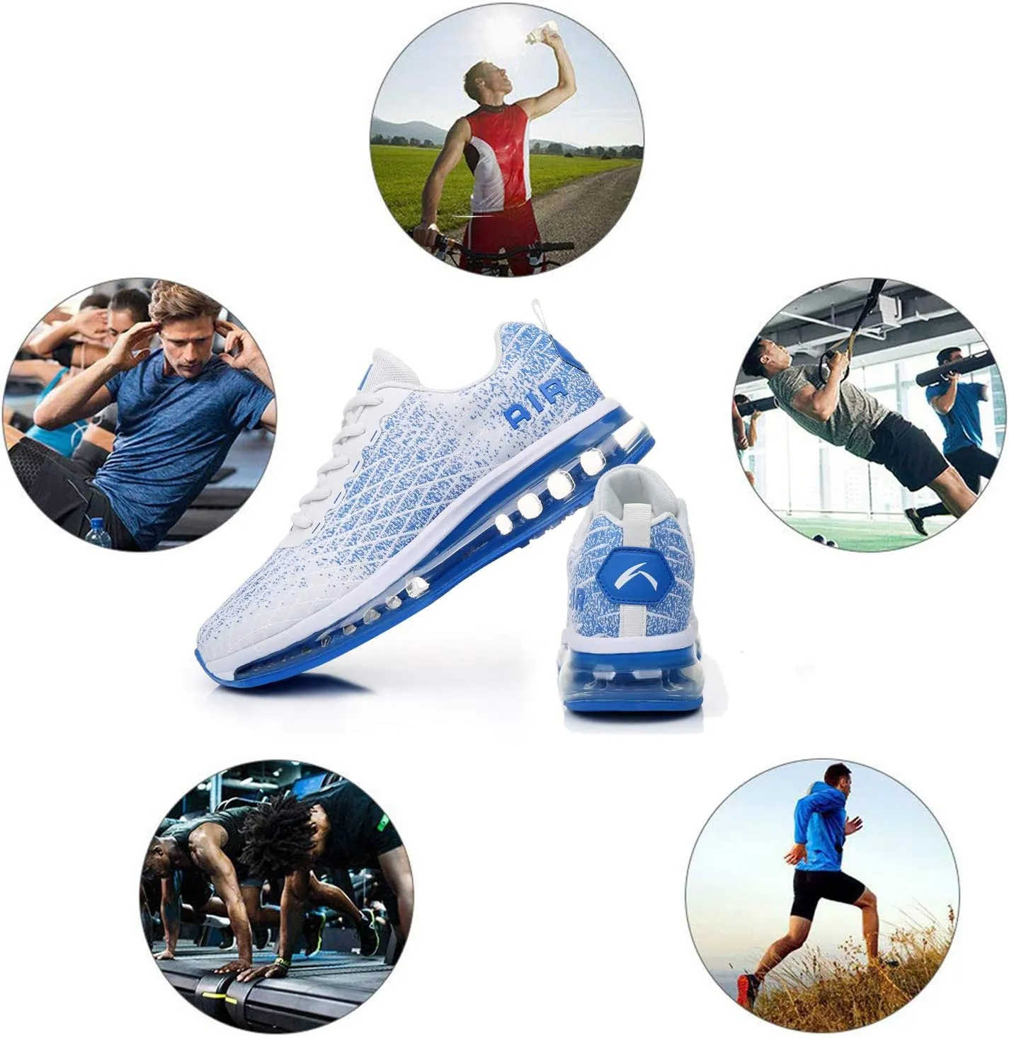 Azooken Mens Sports Footwear Tennis Breathable Jogging Lightweight Shoes