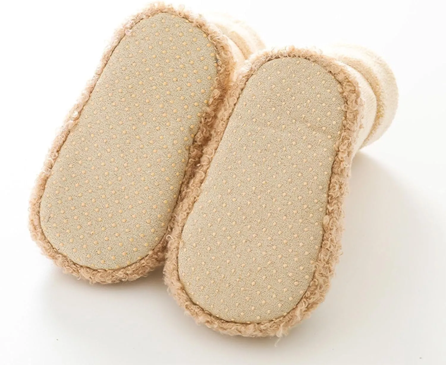 Baby Cartoon Plush Cotton Toddler Shoes, Fall Winter Pompons Non Slip Baby Shoes