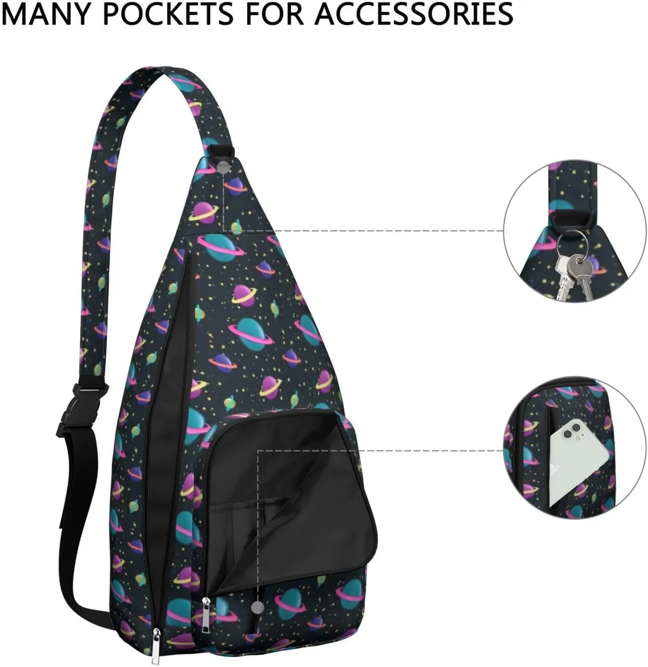 Back in My Day We Had Nine Planets Crossbody Bag Daypack for Women Men Lightweight Waterproof Sling Bag Backpack Hiking Cycling