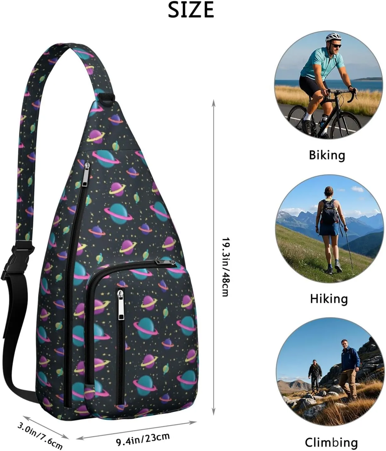 Back in My Day We Had Nine Planets Crossbody Bag Daypack for Women Men Lightweight Waterproof Sling Bag Backpack Hiking Cycling