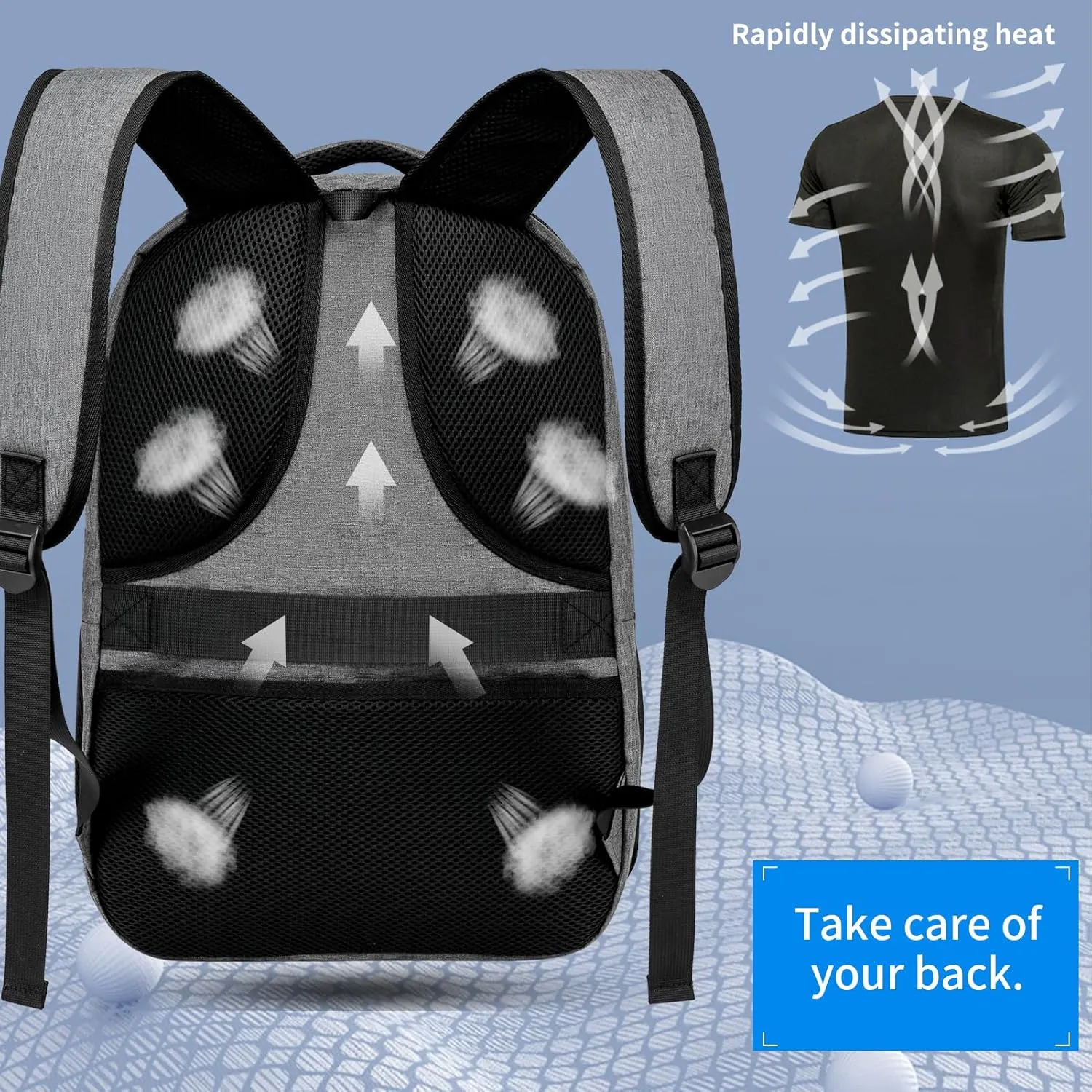 Backpack for Women Men, School Backpack for Teen Boys,17.3 inch Laptop Back Pack for High School and College Students with USB Charging Port, Large Computer Bookbag, Grey