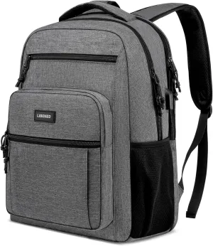 Backpack for Women Men, School Backpack for Teen Boys,17.3 inch Laptop Back Pack for High School and College Students with USB Charging Port, Large Computer Bookbag, Grey