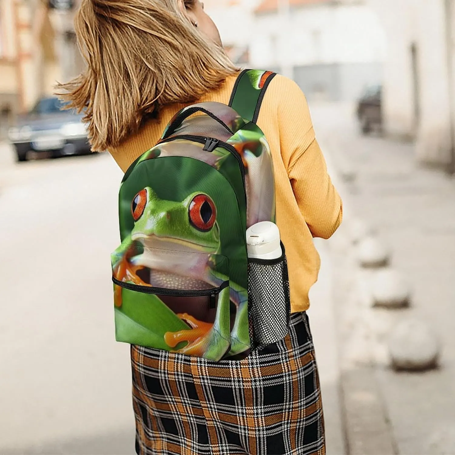 Backpack for Women Men Travel Cute Frog Daypack Lightweight Laptop Bag Carry On Backpacks for Work