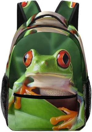 Backpack for Women Men Travel Cute Frog Daypack Lightweight Laptop Bag Carry On Backpacks for Work