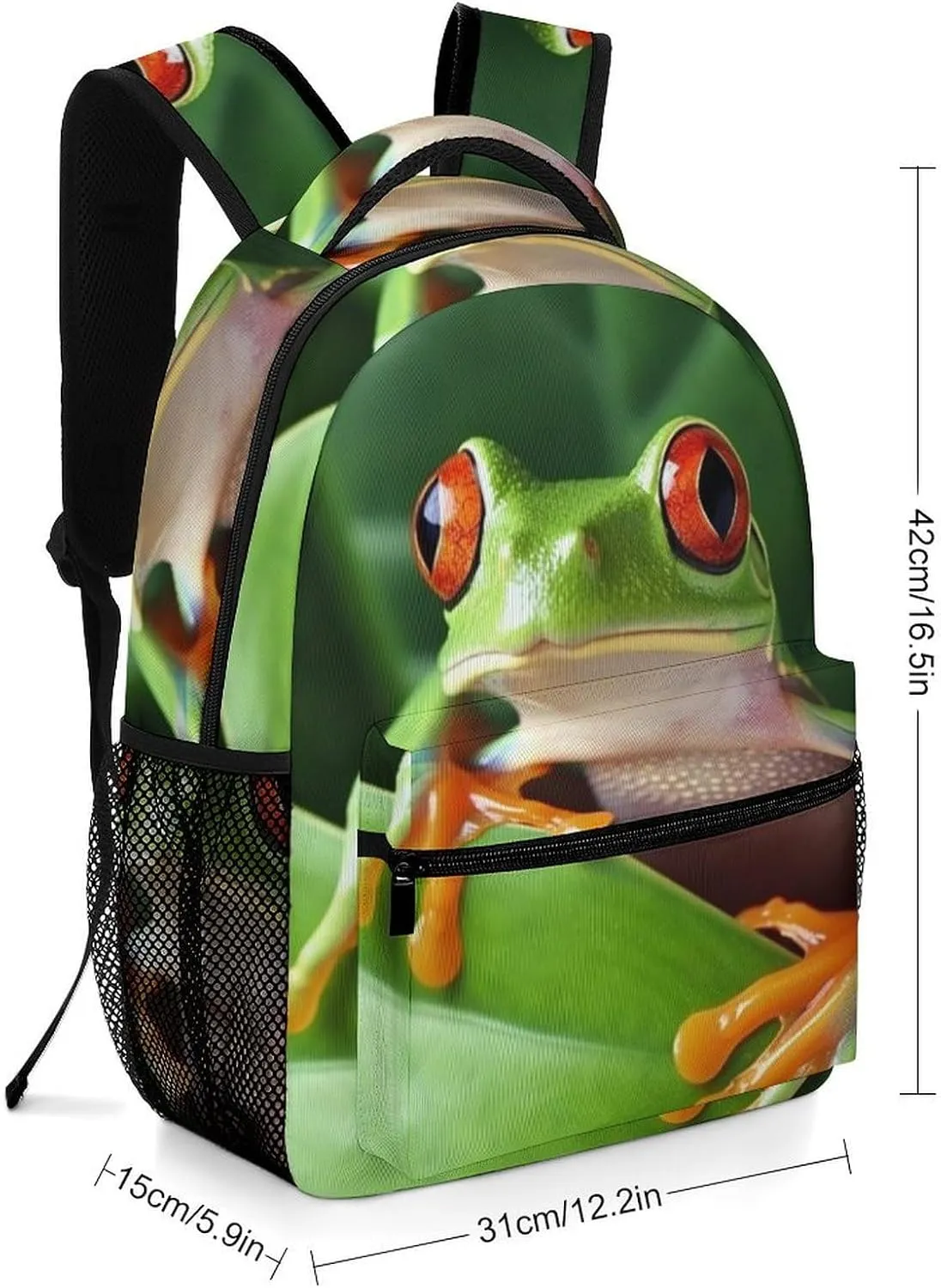 Backpack for Women Men Travel Cute Frog Daypack Lightweight Laptop Bag Carry On Backpacks for Work