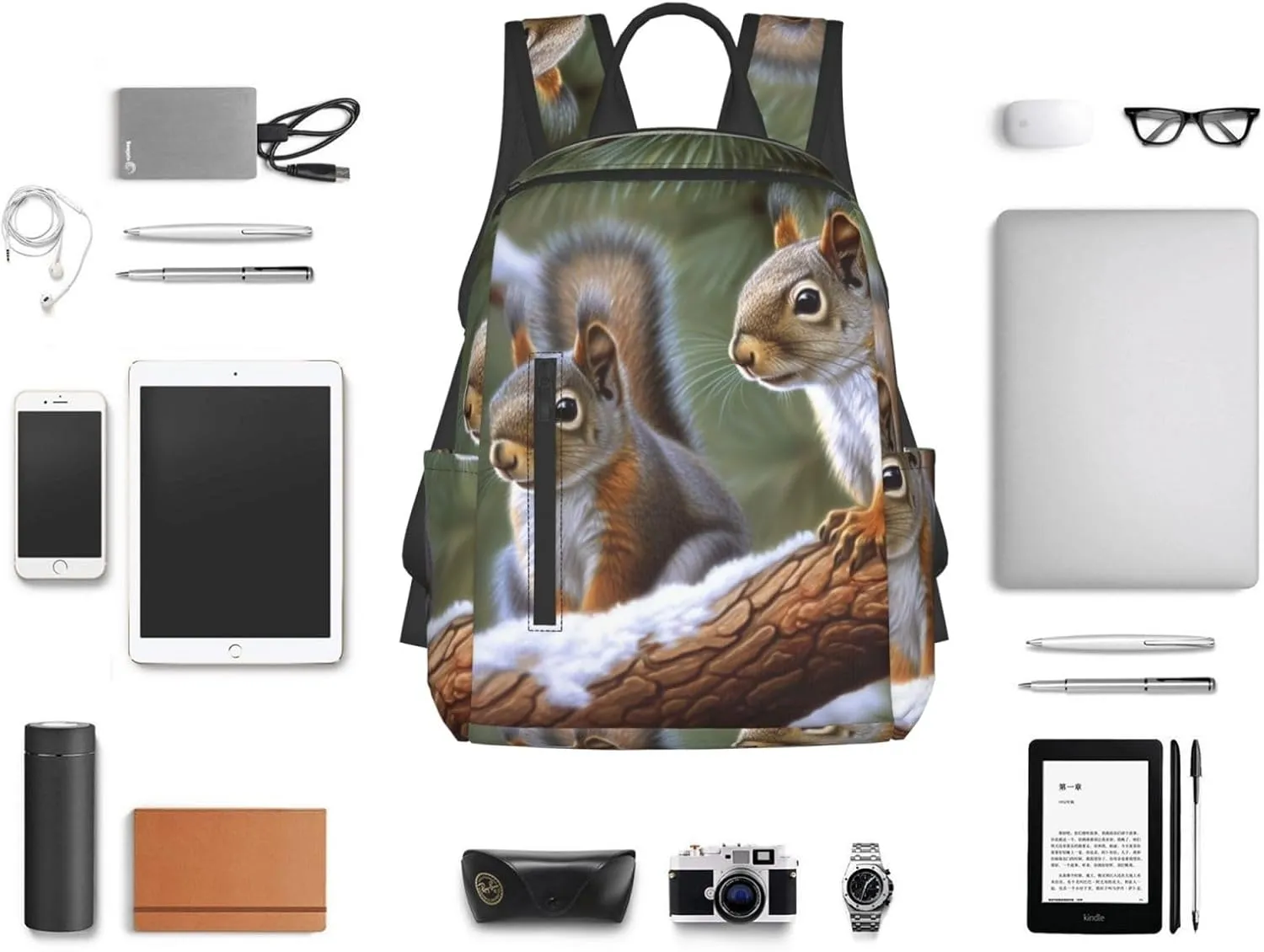Backpack Little Squirrel Travel Casual Laptop Backpack Adjustable Hiking Daypack for Men Women